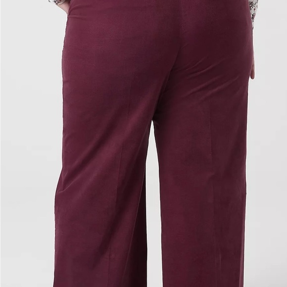 NWT Lane Bryant maroon wide leg mid-rise plus size office work pant trouser 24 - Picture 3 of 8